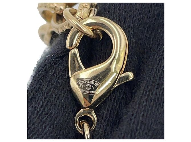 Collar Chanel Coco Mark Círculo de Falsa Perla Dorado - vista 8