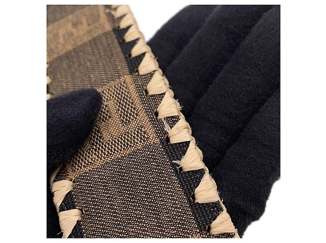 Fendi Mamma Bucket Handtasche aus Raphia-Canvas Braun - Ansicht 16