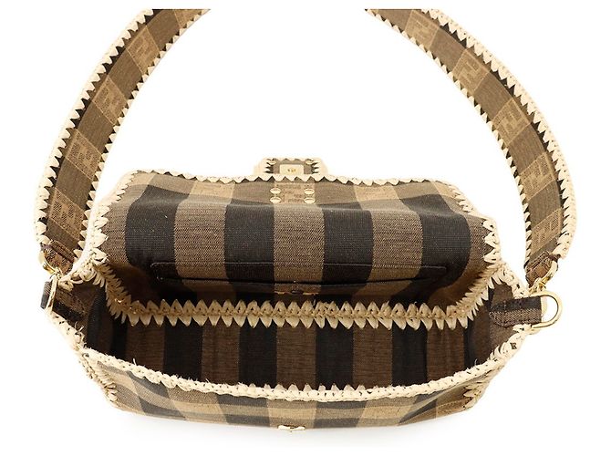 Fendi Mamma Bucket Handtasche aus Raphia-Canvas Braun - Ansicht 6