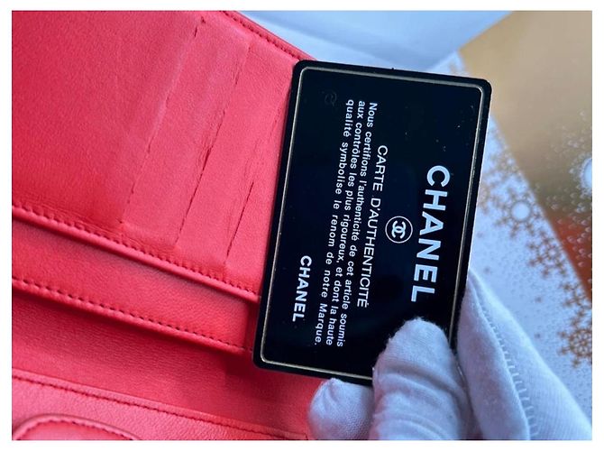 Wallet On Chain Chanel Rouge Gesteppte Ledergeldbörse Rot - Ansicht 12
