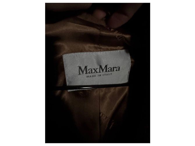 Max Mara Luxe Camel Wool & Silk Cropped Coat - Size L Pre-owned - view 7