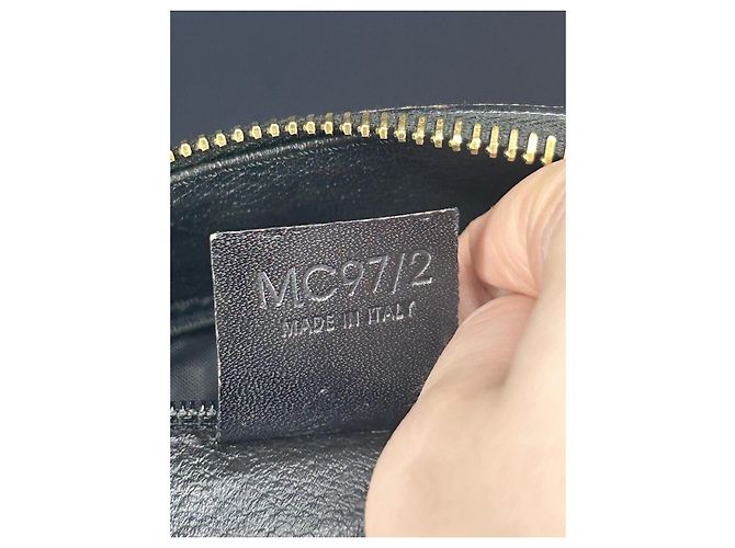 Borsa Céline Boston 30 Macadam Noir Tela Triomphe Marrone Nero - vista 11