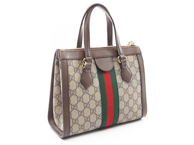 Borsa Tote Piccola Ophidia GG Gucci Marrone Beige - vista 2