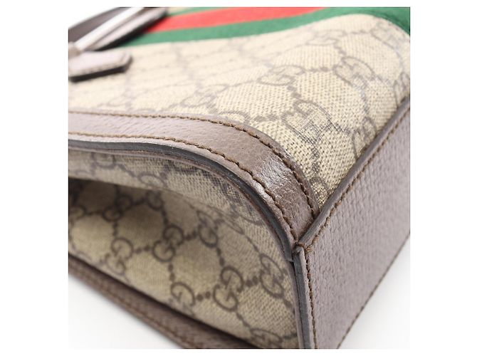 Borsa Tote Piccola Ophidia GG Gucci Marrone Beige - vista 7