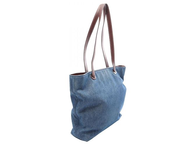Borsa Tote Chanel Coco Mark Marrone Blu navy - vista 2