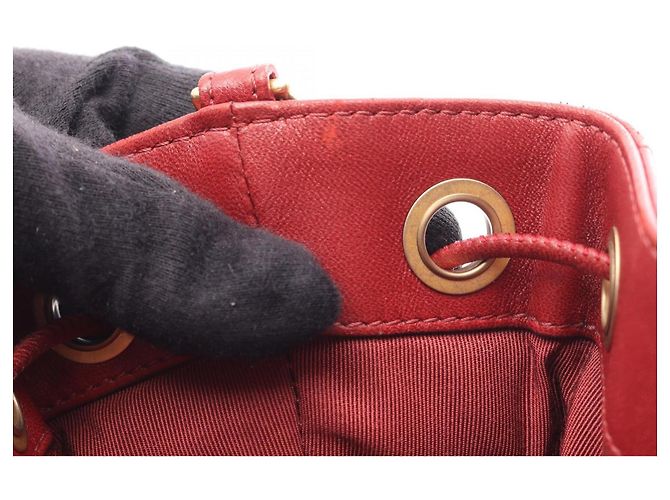 Borsa a secchiello Chanel Chevron V-Stitch con coulisse Rosso - vista 8