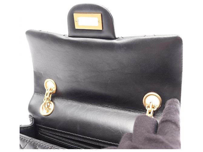 Timeless Borsa a Spalla Chanel 2.55 Mini Matelassé in Pelle Nero - vista 8