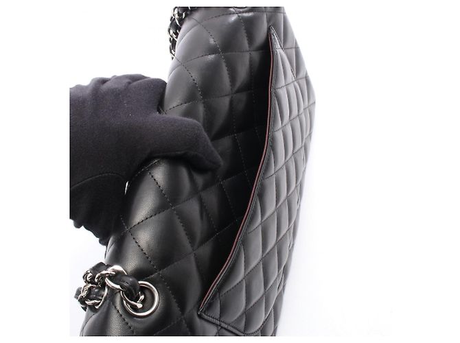 Borsa a tracolla Chanel Large Matelassé Double Flap Nero - vista 6