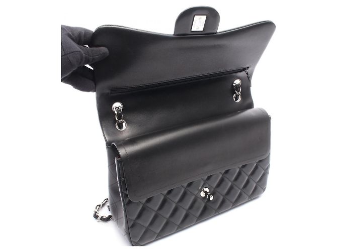 Borsa a tracolla Chanel Large Matelassé Double Flap Nero - vista 7