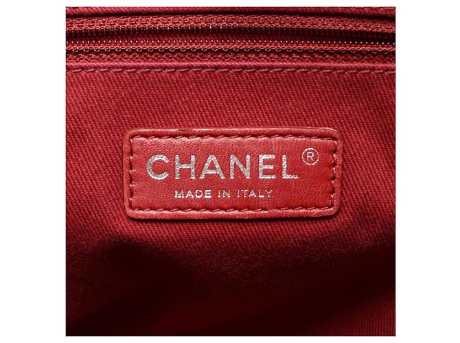 Borsa Tote Chanel Deauville Rosso Bordò - vista 4