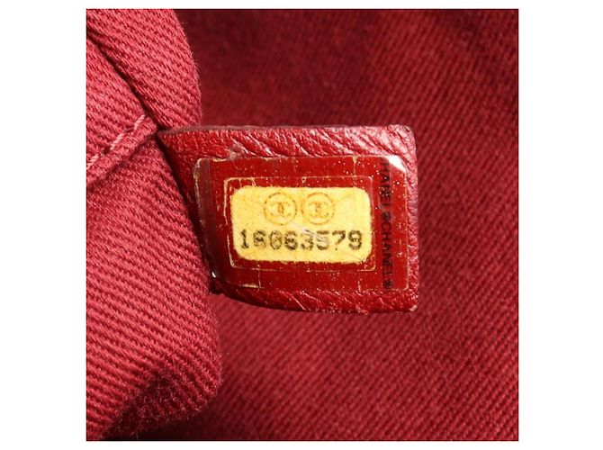 Borsa Tote Chanel Deauville Rosso Bordò - vista 5