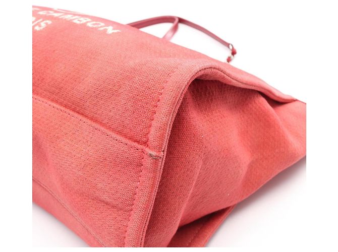 Borsa Tote Chanel Deauville Rosso Bordò - vista 6