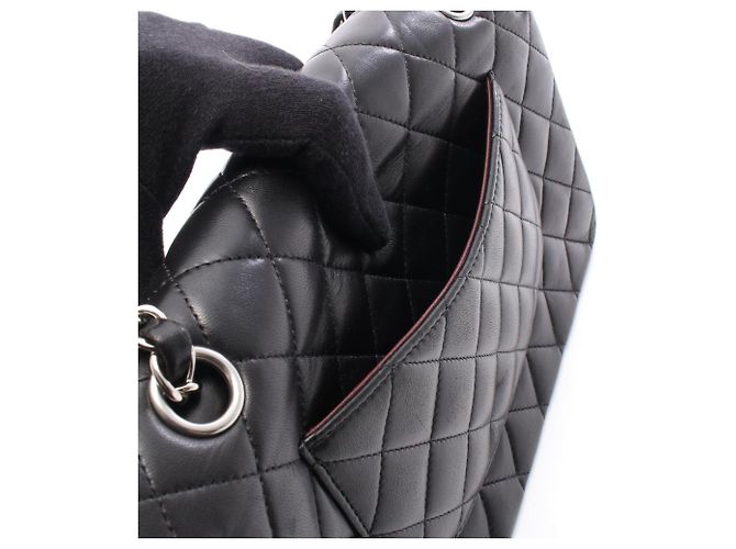Borsa a Spalla Chanel Matelassé Double Flap Nero - vista 6