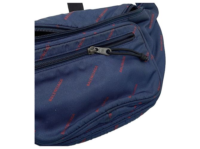 Borsa a tracolla Balenciaga Explorer Rosso Blu navy - vista 9