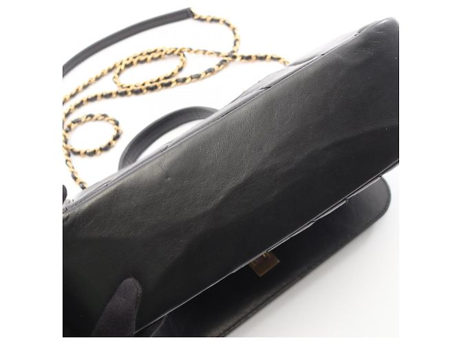 Borsa Chanel Mademoiselle V-stitch Top Handle 2-Way Shoulder Bag Nero - vista 7