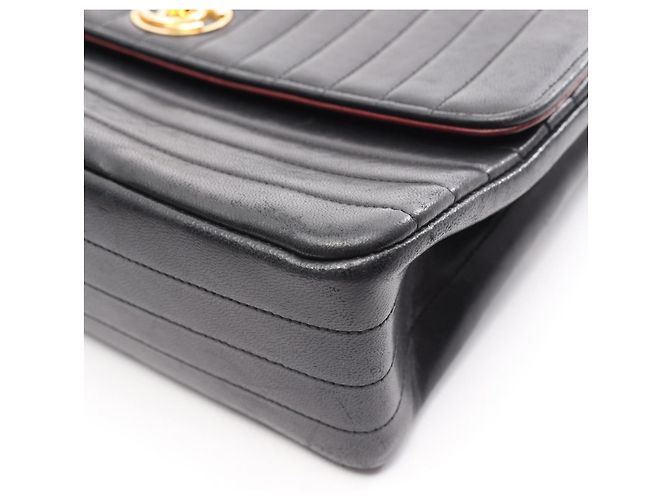 Borsa a tracolla Chanel Mademoiselle in pelle di agnello nera Nero - vista 12