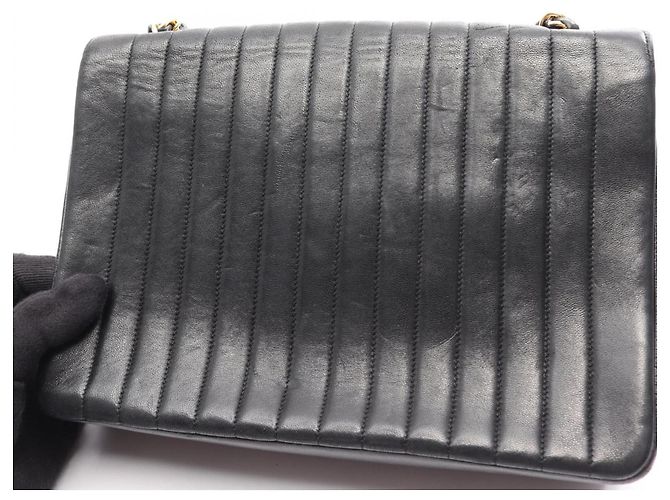 Borsa a tracolla Chanel Mademoiselle in pelle di agnello nera Nero - vista 16