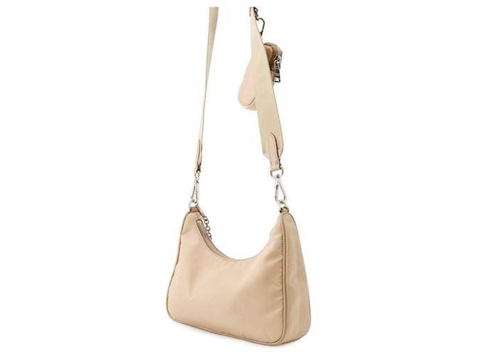 Borsa a Spalla Prada Re-Edition 2005 Beige - vista 2