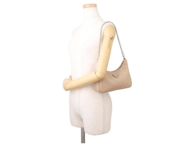 Borsa a Spalla Prada Re-Edition 2005 Beige - vista 5