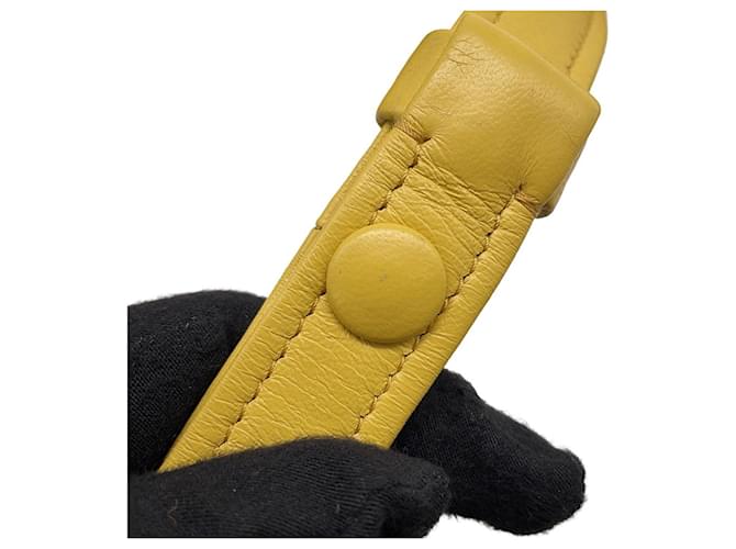 Mini borsa a mano in pelle Triangle Prada Giallo - vista 13