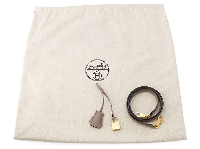 Hermès Borsa Hermes Bolide 31 in Etoupe Gray e Rose Purple Porpora Taupe - vista 18