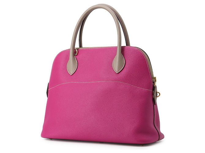 Hermès Borsa Hermes Bolide 31 in Etoupe Gray e Rose Purple Porpora Taupe - vista 2