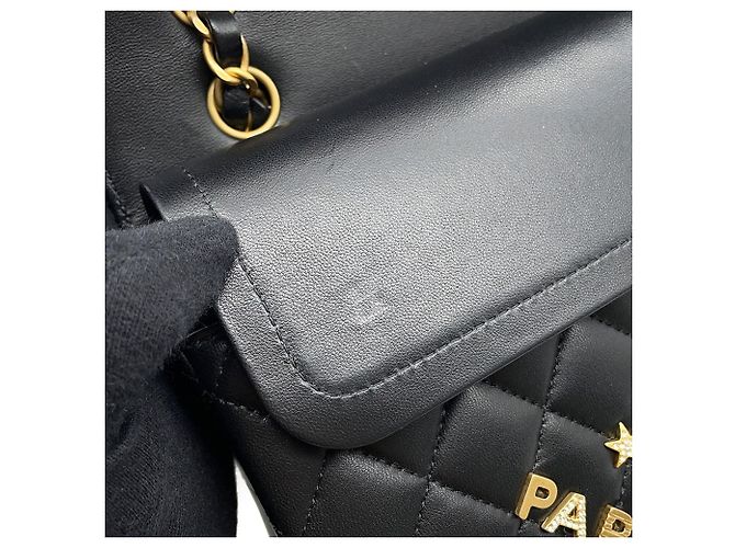 Borsa a tracolla Chanel Matelassé in pelle di agnello nera con catena Nero - vista 12