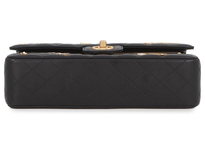 Borsa a tracolla Chanel Matelassé in pelle di agnello nera con catena Nero - vista 3