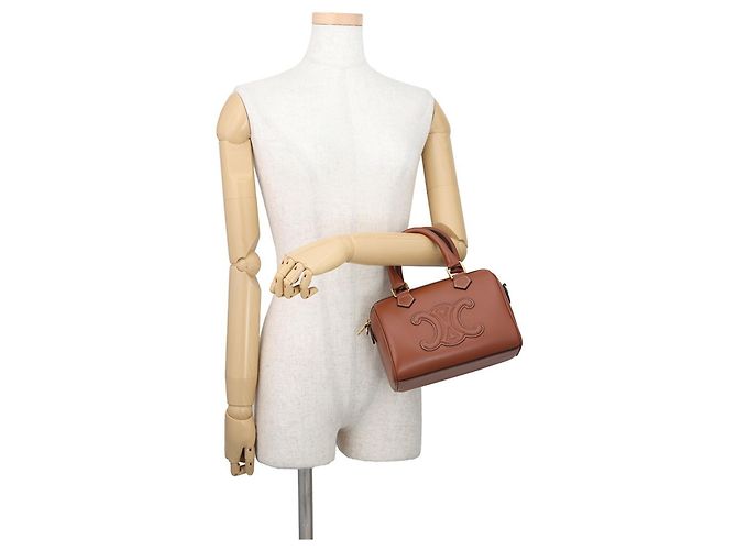 Céline Celine Boston Small Handtasche aus Triomphe-Leder Braun - Ansicht 4