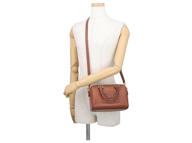 Céline Celine Boston Small Handtasche aus Triomphe-Leder Braun - Ansicht 5