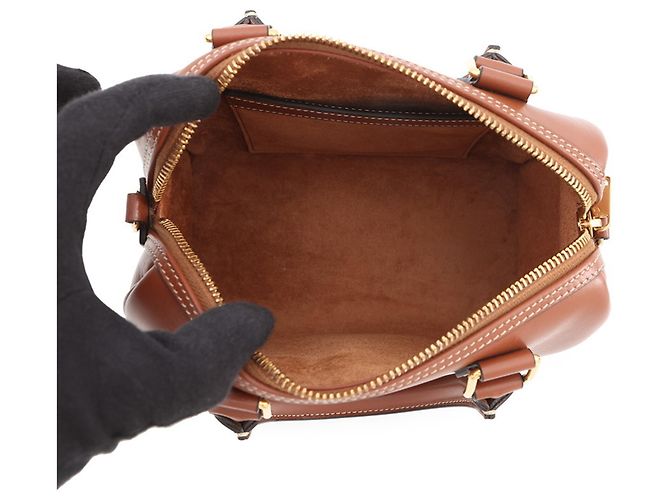 Céline Celine Boston Small Handtasche aus Triomphe-Leder Braun - Ansicht 6