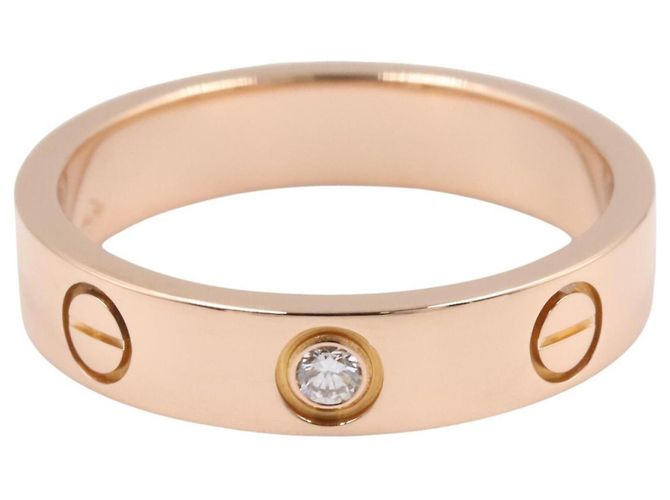 Anello Cartier Mini Love in oro rosa 18K con diamante D'oro - vista 2