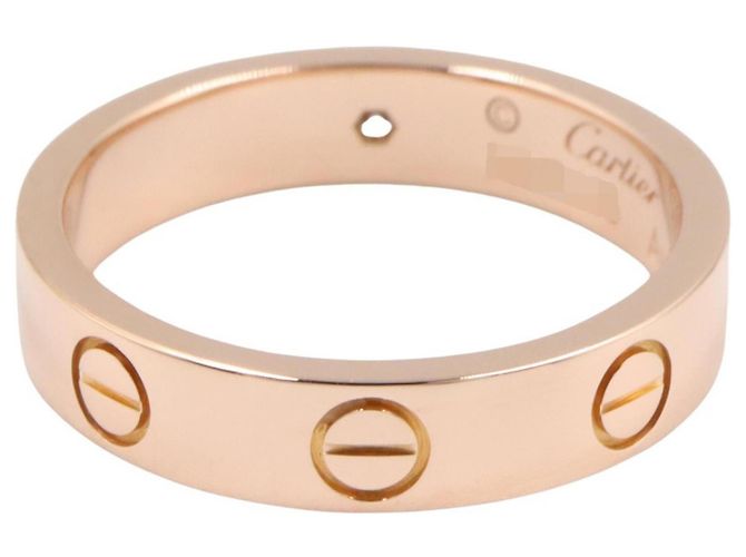 Anello Cartier Mini Love in oro rosa 18K con diamante D'oro - vista 3