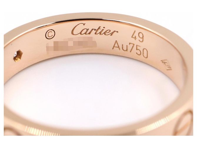 Anello Cartier Mini Love in oro rosa 18K con diamante D'oro - vista 4