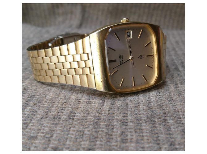 Seiko Emblem Montre Quartz Plaqué Or 7832-5000 Doré - vue 15