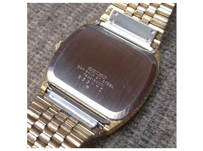 Seiko Emblem Montre Quartz Plaqué Or 7832-5000 Doré - vue 5