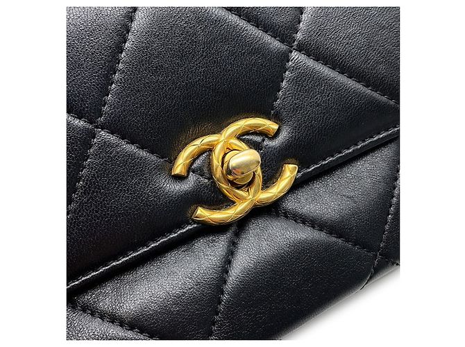 Borsa a Spalla Chanel Matelassé Mini Flap Nero - vista 7