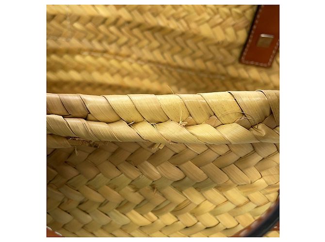 Loewe Anagram Medium Raffia Leather Tote Bag Braun Orange - Ansicht 8