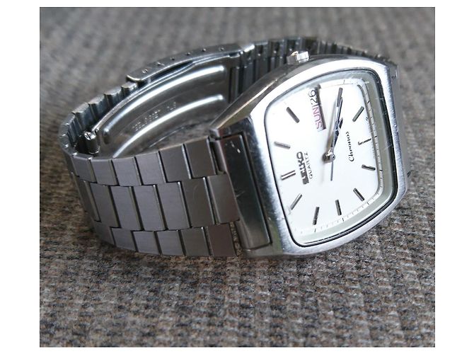 Relógio Seiko Chronos de quartzo ref. 8123-5240 Branco Hardware prateado - vista 13