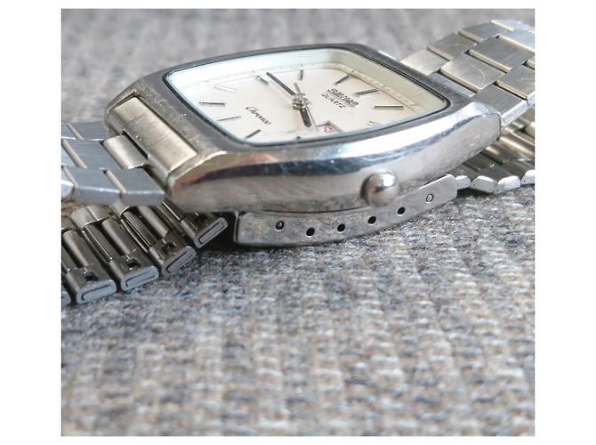 Relógio Seiko Chronos de quartzo ref. 8123-5240 Branco Hardware prateado - vista 5