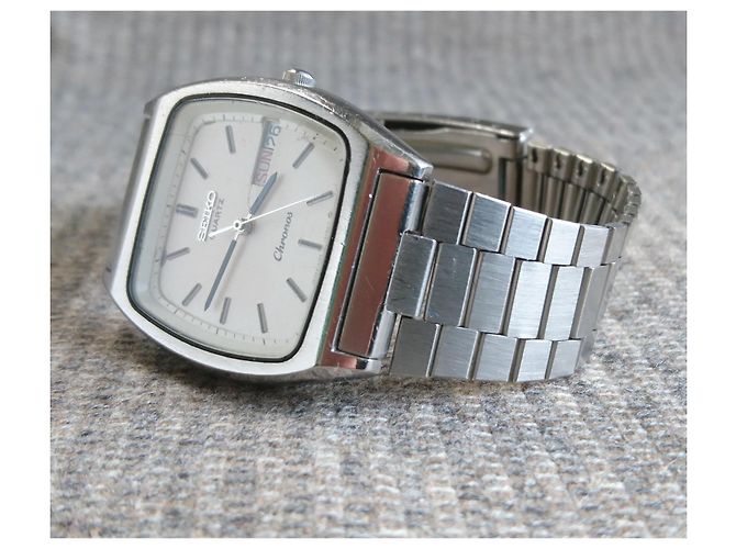 Relógio Seiko Chronos de quartzo ref. 8123-5240 Branco Hardware prateado - vista 9