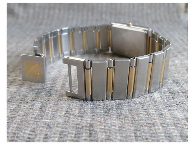 Relógio Seiko Arc Quartz Retangular Ref. 7320-6360 Prata Dourado - vista 11