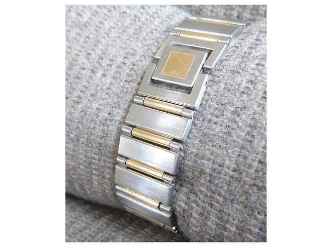 Relógio Seiko Arc Quartz Retangular Ref. 7320-6360 Prata Dourado - vista 13
