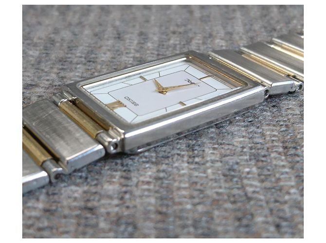 Relógio Seiko Arc Quartz Retangular Ref. 7320-6360 Prata Dourado - vista 7
