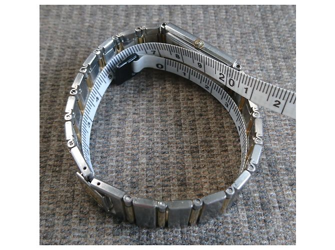 Relógio Seiko Arc Quartz Retangular Ref. 7320-6360 Prata Dourado - vista 9