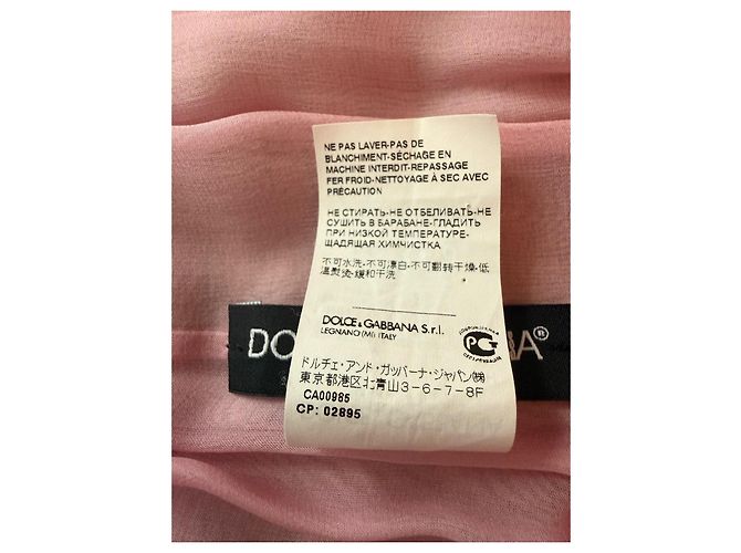Dolce & Gabbana Vestido Longo de Seda Plissada Rosa - vista 8