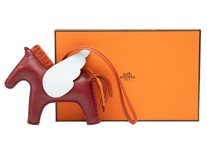 Hermès Hermes Rodeo Pegasus MM Charm Taschenanhänger Braun Rot Blau Bordeaux - Ansicht 5