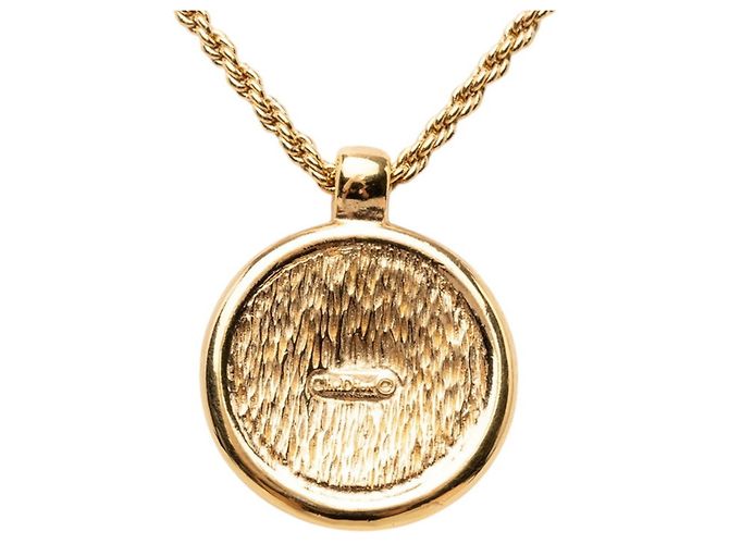 Collana con pendente logo vintage Christian Dior D'oro - vista 2
