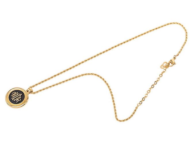 Collana con pendente logo vintage Christian Dior D'oro - vista 3