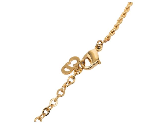 Collana con pendente logo vintage Christian Dior D'oro - vista 4